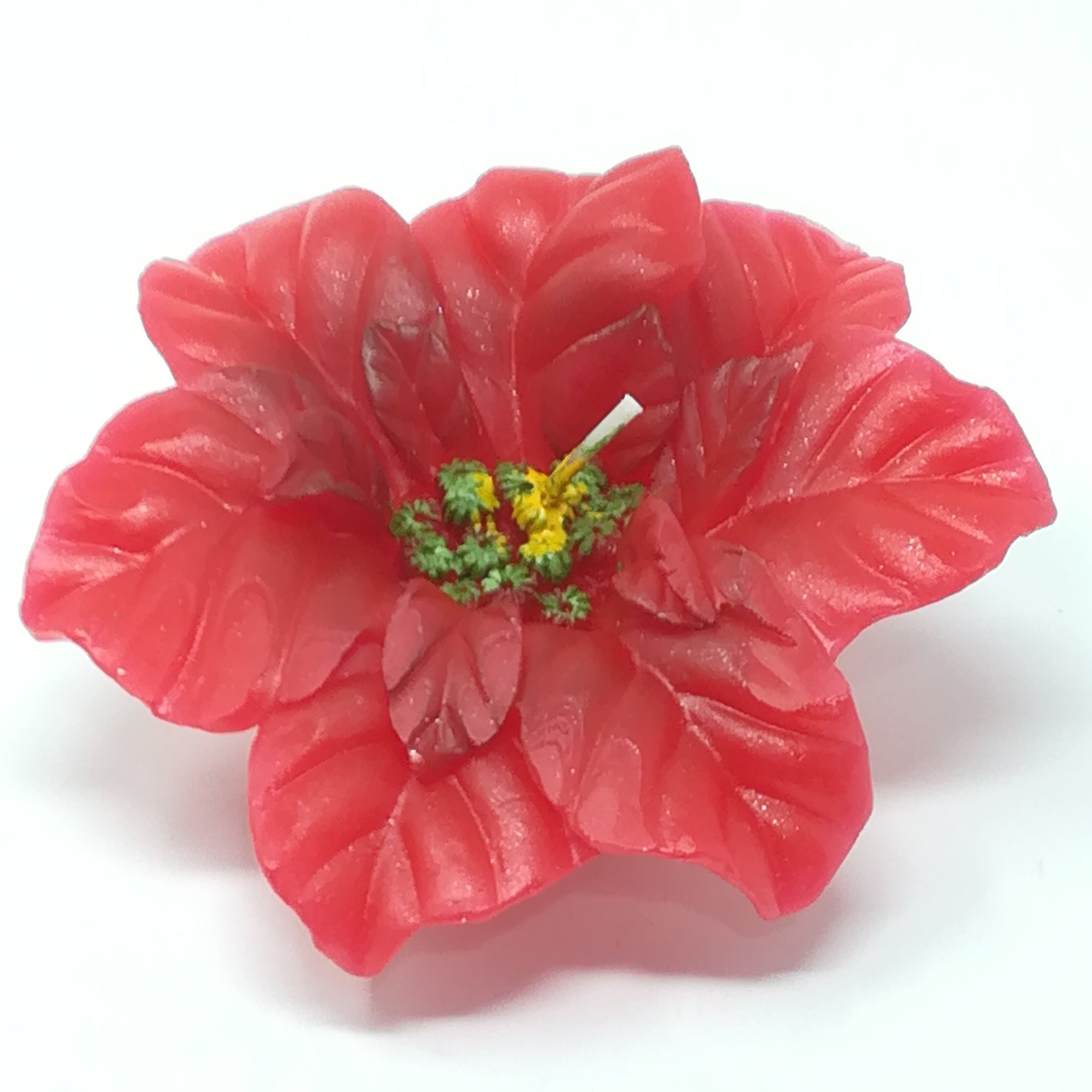 Candela Stella di Natale dia 10CM Rossa Candele Natalizie Decorate Garden Team