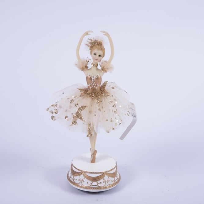 Carillon Ballerina H 33CM Crema-Oro Carillon Natalizi Garden Team