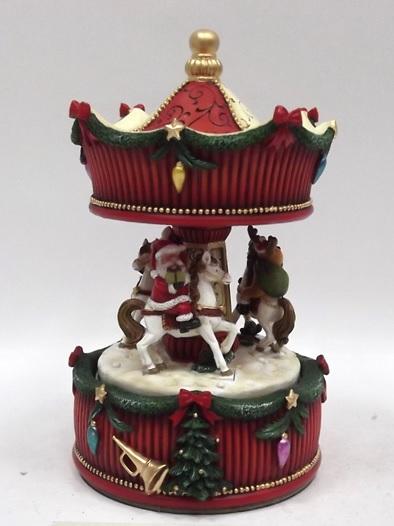 Carillon con Musica D11XH17CM Giostra con Cavalli Carillon Natalizi Garden Team