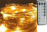 Cascata Cavo Metal Effetto Pioggia 120 LED Bianco Caldo Luci a Batteria Garden Team