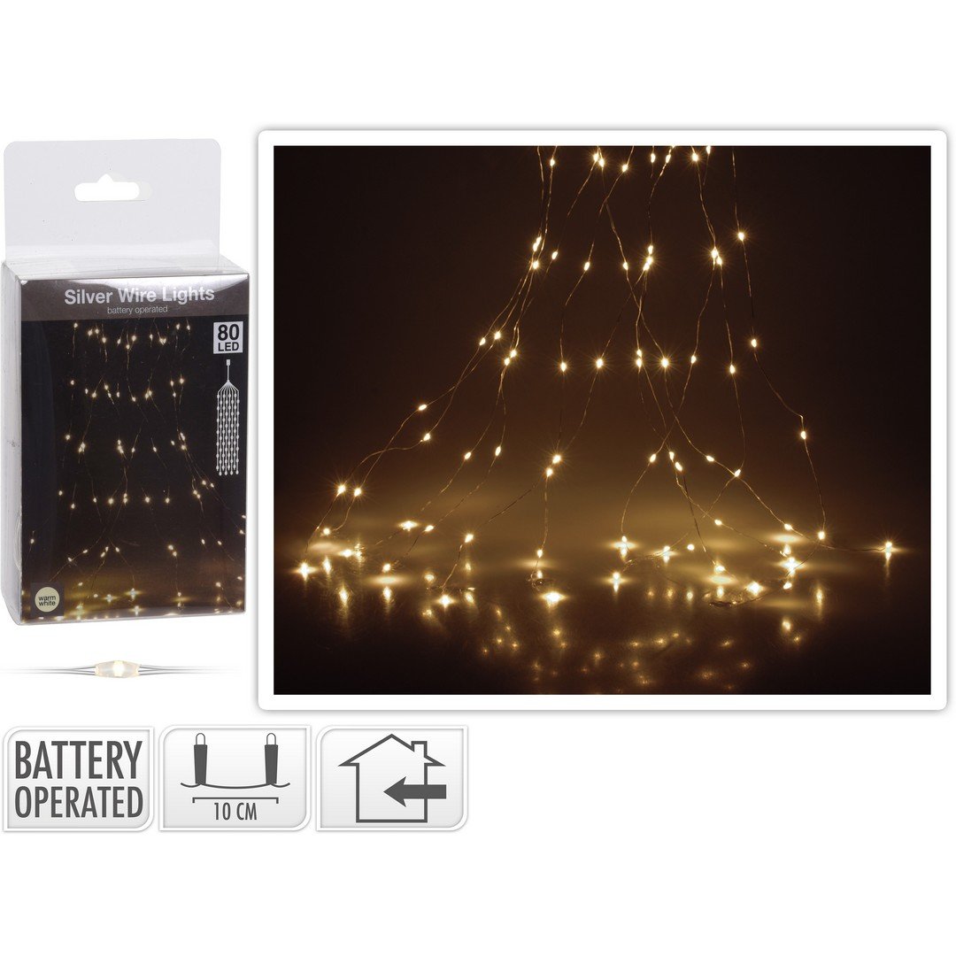 Cascata Luminosa LED Cavo Metal Uso INTERNO Luci a Batteria KOOPMAN