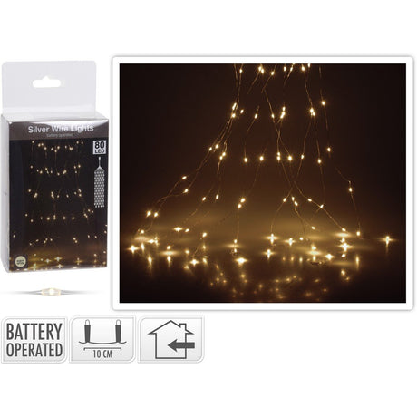Cascata Luminosa LED Cavo Metal Uso INTERNO Luci a Batteria KOOPMAN