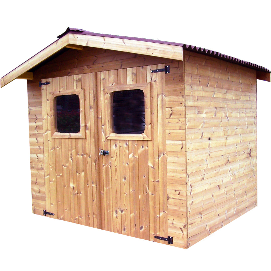 Casetta di legno 2,3 x 2,1 con tetto a doppia pendenza