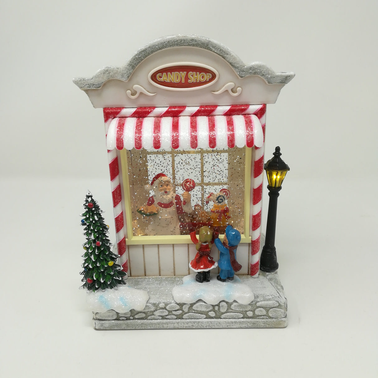 Casetta Negozio di Dolci con Glitter in movimento e LED Decorazioni Luminose Garden Team