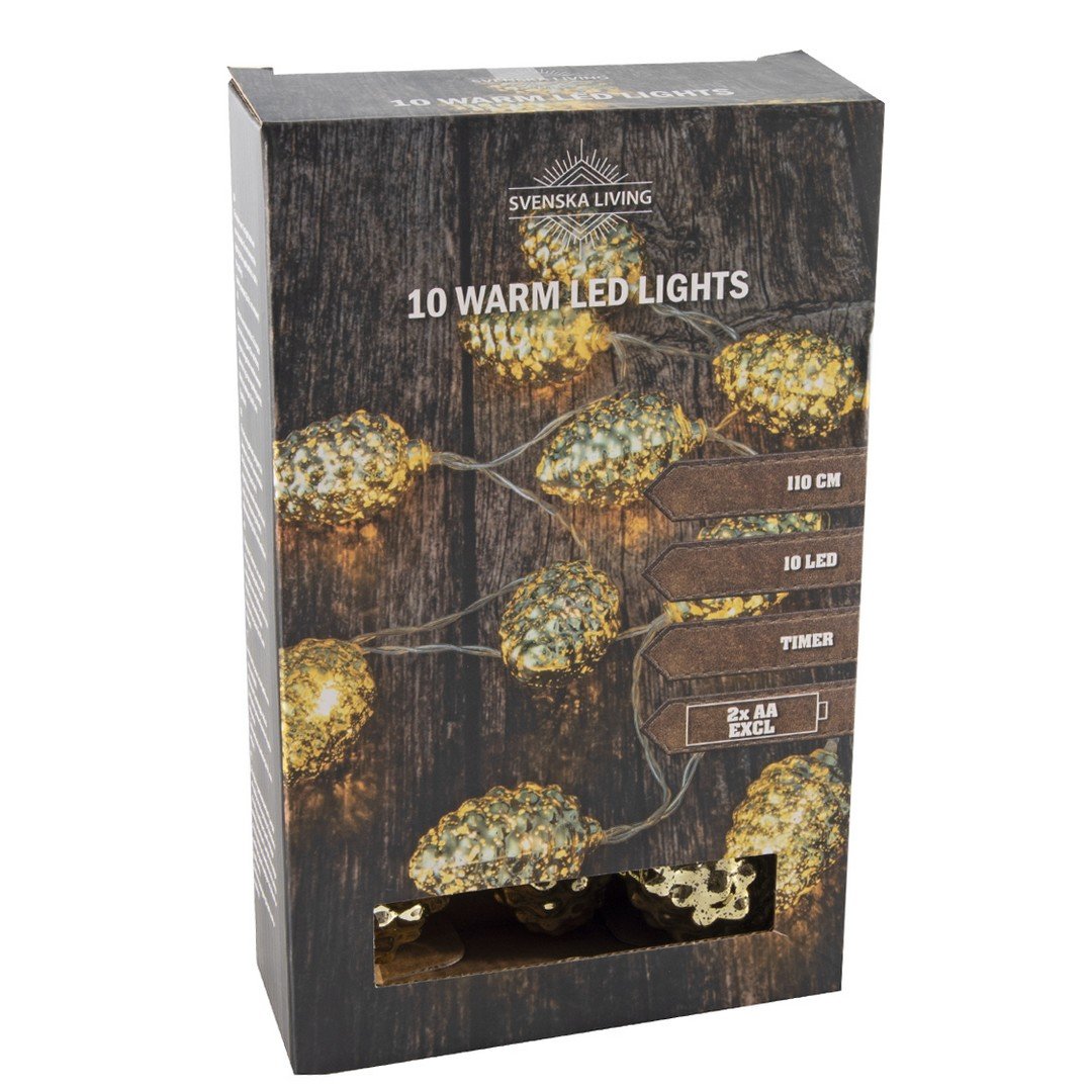 CATENA PIGNE ORO X10 TIMER 2XAA BIA Home & Garden