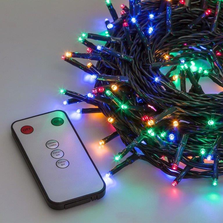 Catena 400 MiniLED con Telecomando e 8 giochi di luce Luci Albero di Natale LOTTI