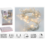 Catena 80 LED a Batteria 8 MT Uso Interno Luci a Batteria KOOPMAN