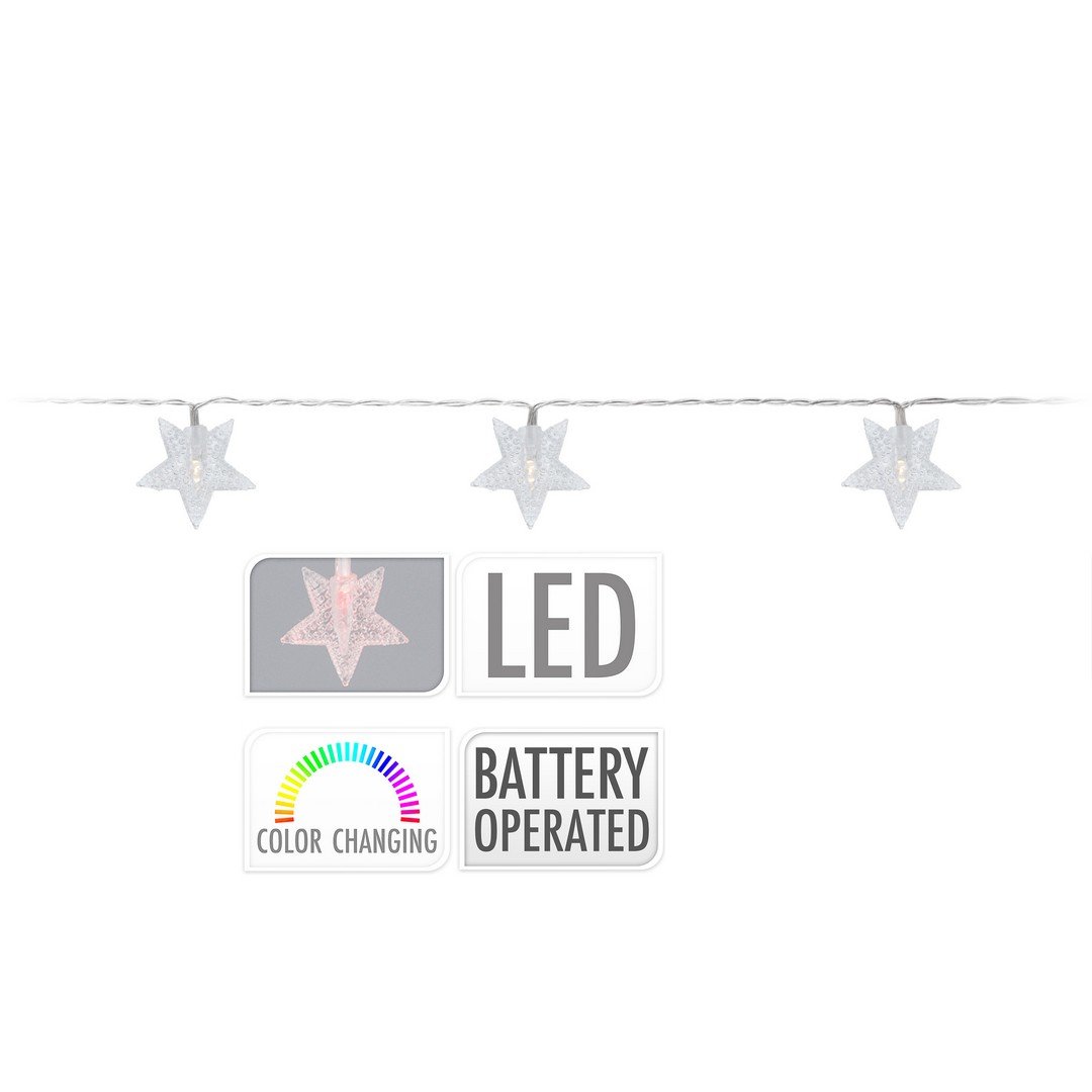 Catena Luminosa 10 Stelline LED Multicolor Batteria Luci a Batteria KOOPMAN