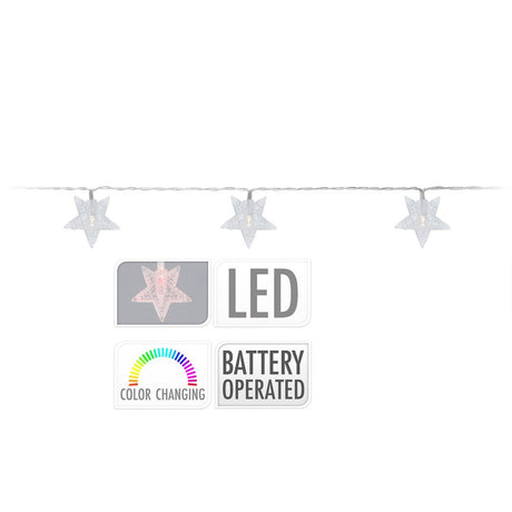 Catena Luminosa 10 Stelline LED Multicolor Batteria Luci a Batteria KOOPMAN
