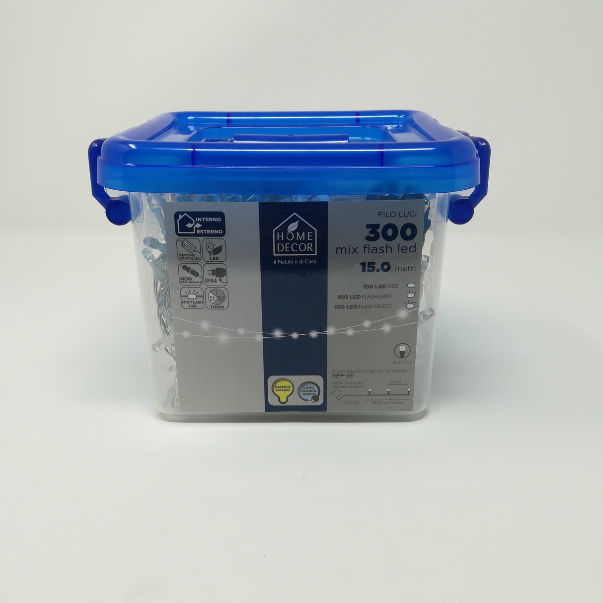 CATENA LUMINOSA 300 MIX FLASH LED CON TIMER Luci Albero di Natale BIA Home & Garden