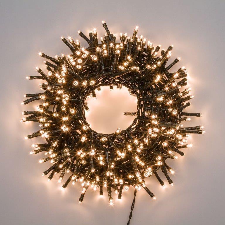 CATENA LUMINOSA CLUSTER LED 5MM CON TIMER E CONTROLLER GIOCHI DI LUCE Luci Albero di Natale BIA Home & Garden