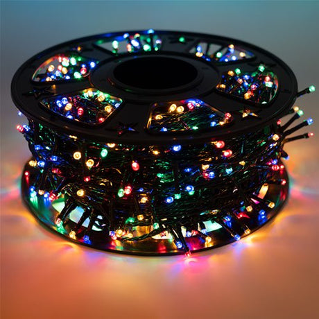 Catena Luminosa da 1500 Led 5 mm 8 Giochi di Luce 110 metri Luci Albero di Natale PREQU
