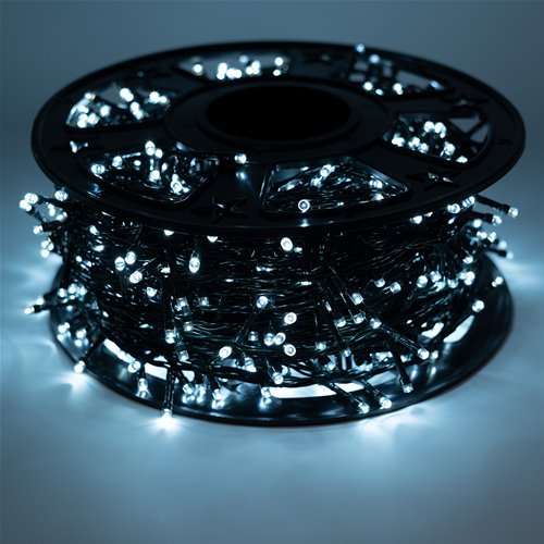 Catena Luminosa da 1500 Led 5 mm 8 Giochi di Luce 110 metri Luci Albero di Natale PREQU