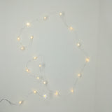 Catena Metal 20 Fiocchi LED Bianco Caldo a Batteria Timer Luci a Batteria Garden Team