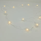 Catena Metal 20 Fiocchi LED Bianco Caldo a Batteria Timer Luci a Batteria Garden Team
