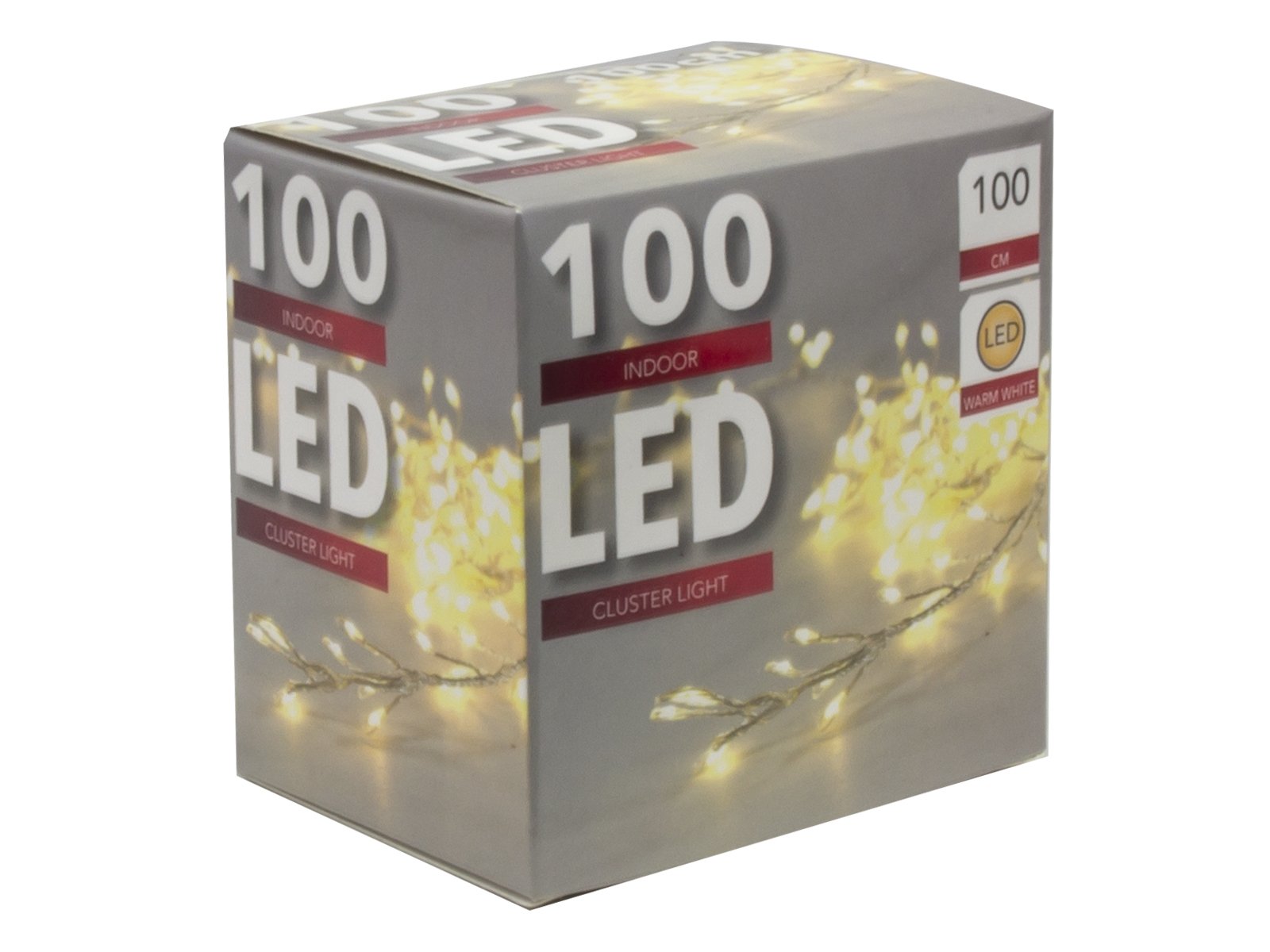 CatenaCluster 100 LED Metal color Argento a Batteria Luci a Batteria Garden Team