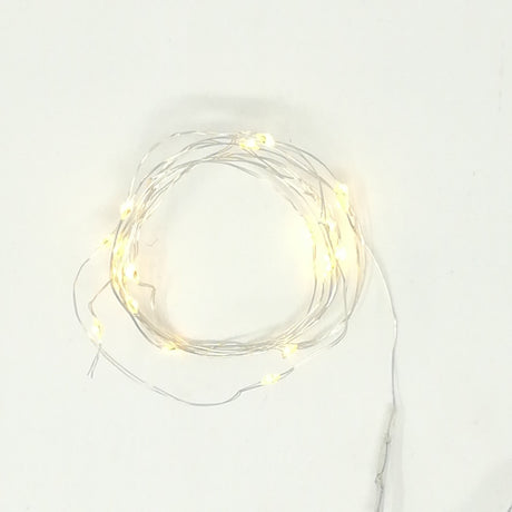 Cavo Metal color Oro 20 LED Bianco Caldo 1 MT Uso INTERNO Luci a Batteria KOOPMAN