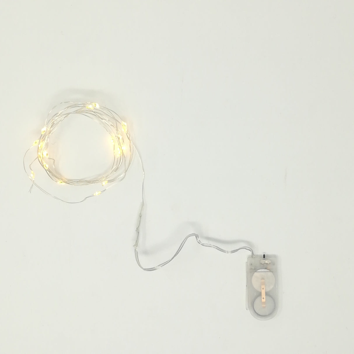 Cavo Metal color Oro 20 LED Bianco Caldo 1 MT Uso INTERNO Luci a Batteria KOOPMAN