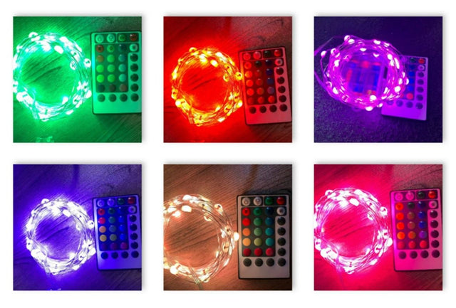 50LED RGB BIA CAL OUTDOOR 16COLORI C/TEL Luci a Batteria Garden Team