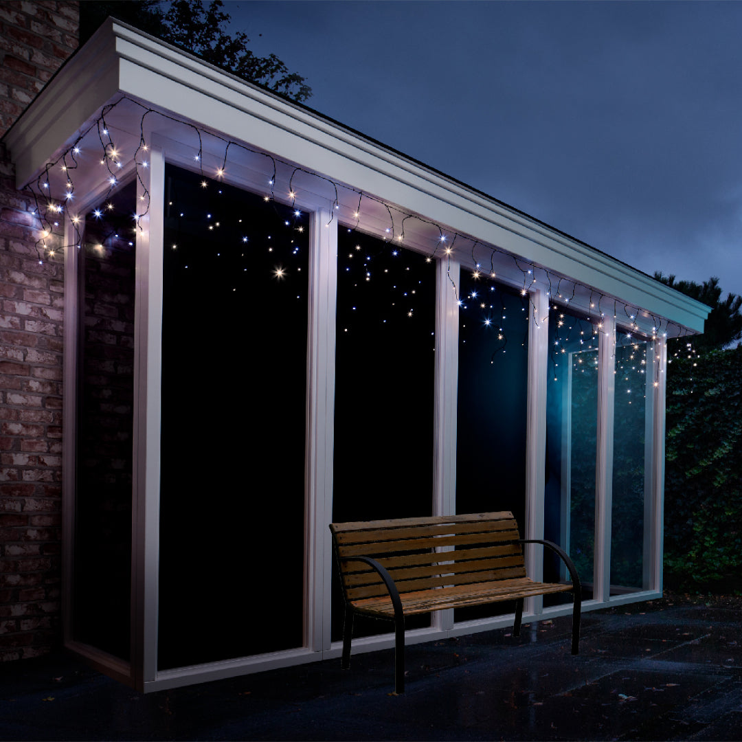 Tenda luci di Natale Luce Bianca Calda / Fredda (Cavo Nero)
