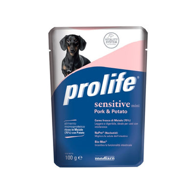 CIBO PER CANI ADULTI MINI SENSIBILI MAIALE E PATATE 100 GR Cibo per Cani PROLIFE