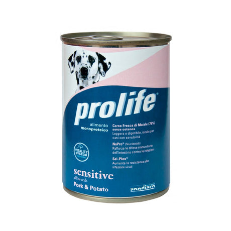 CIBO PER CANI ADULTI SENSIBILI MAIALE E PATATE 400 GR Cibo per Cani PROLIFE