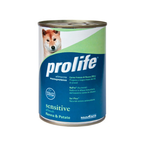 CIBO PER CANI ADULTI SENSIBILI RENNA E PATATE 400 GR Cibo per Cani PROLIFE