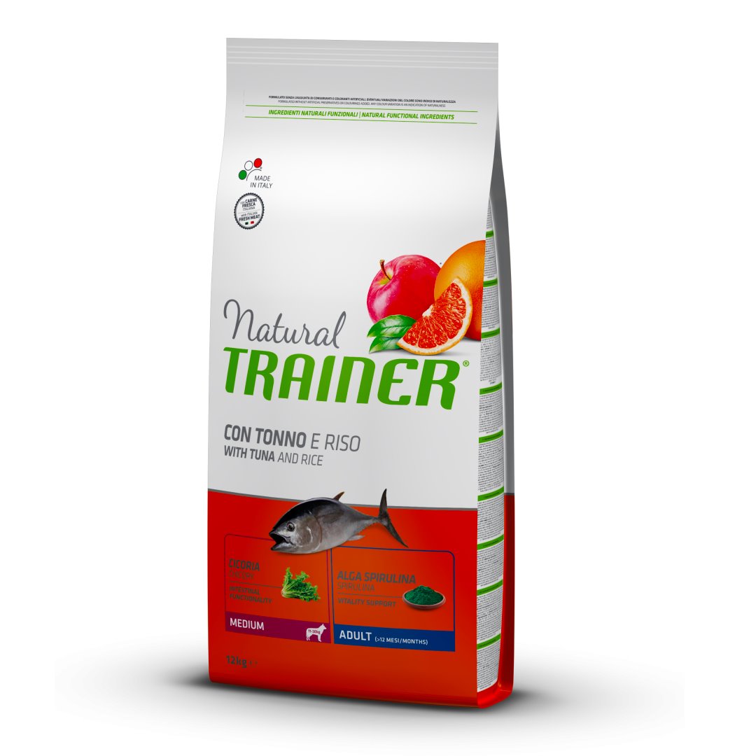 CIBO PER CANI MEDIUM PESCE & RISO 12 KG Cibo per Cani NATURAL TRAINER