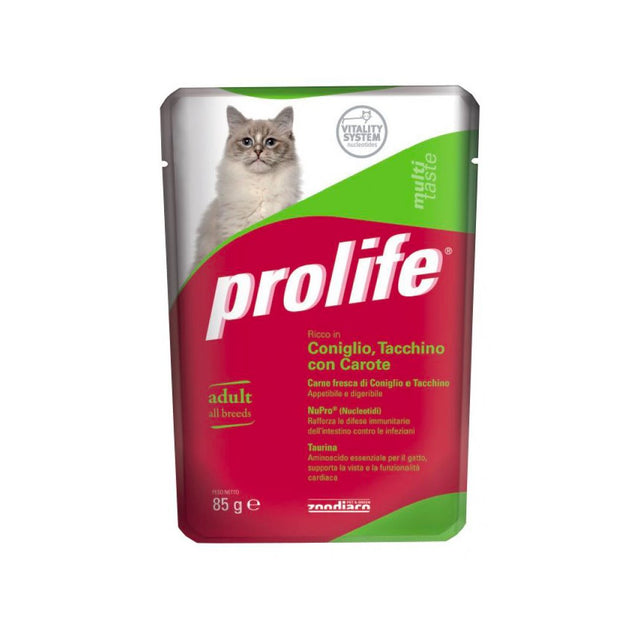 CIBO PER GATTI ADULTI CONIGLIO TACCHINO E CAROTE 85 G