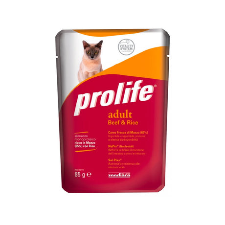 CIBO PER GATTI ADULTI MANZO E RISO 85 G Cibo per Gatti PROLIFE