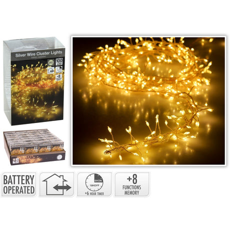 Cluster 100 MicroLED Bianco Caldo Batteria Uso ESTERNO Luci a Batteria KOOPMAN