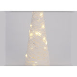 Cono Luminoso LED Bianco Caldo filo Bianco Glitter. Uso INTERNO Decorazioni Luminose KOOPMAN
