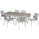 SET PRANZO CROSS IN ALLUMINIO BIANCO set da pranzo da giardino Garden Team