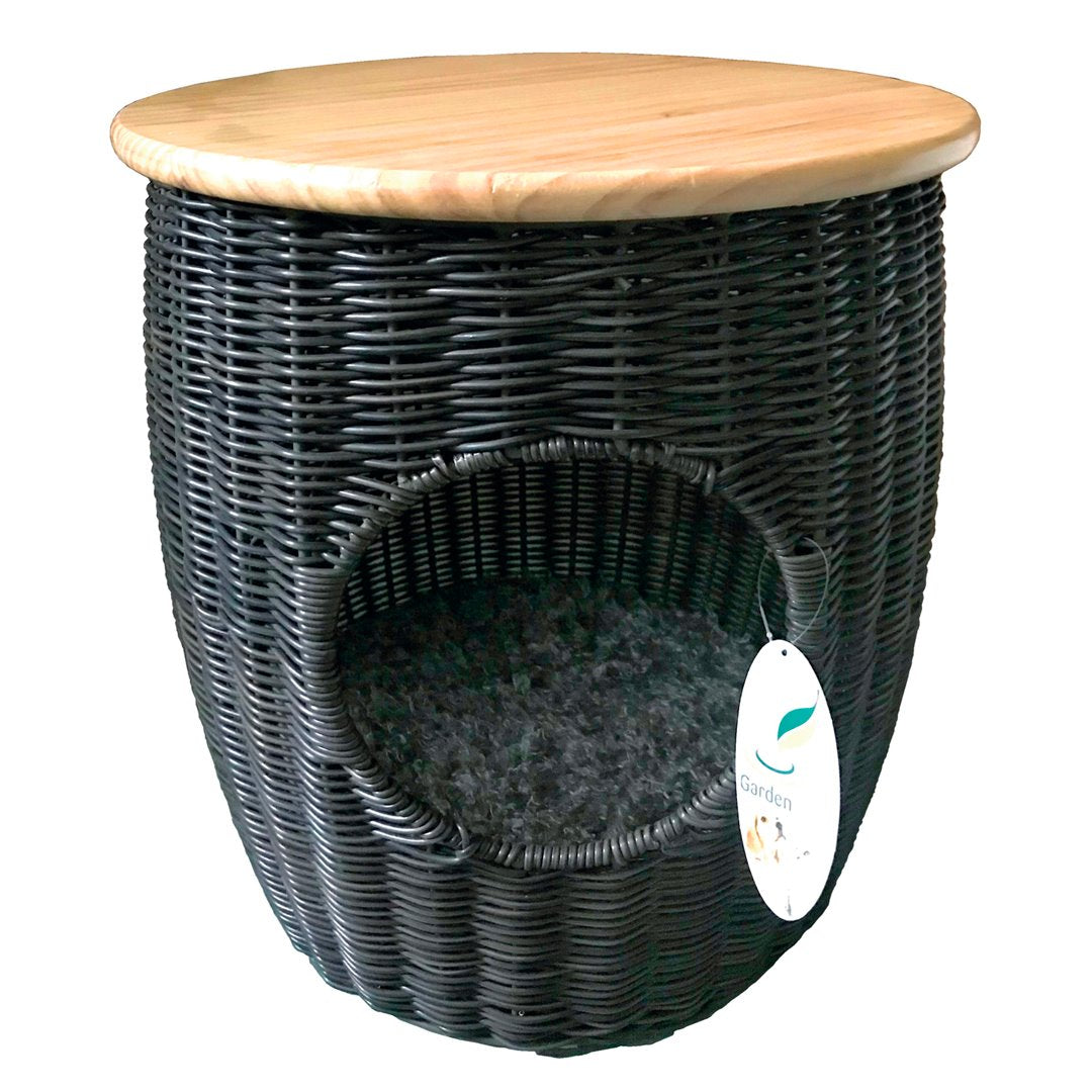 CUCCIA BOTTE 39x39x43 CM RATTAN MARRONE Cuccia Gatto GARDEN TEAM