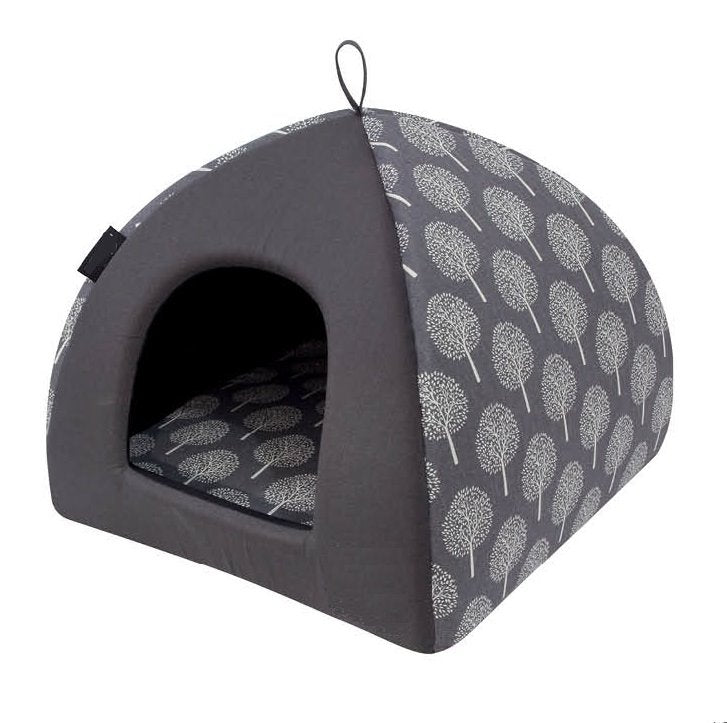 CUCCIA IGLOO PER CANE E GATTO 40X40X35 GRIGIO Cucce e Cuscini Garden Team