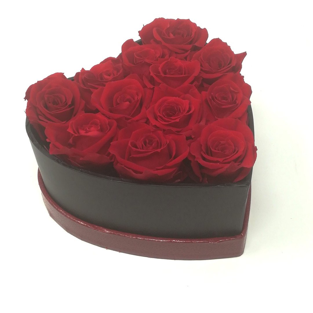 CUORE FLOWERS BOX 12 ROSE CHERIE D 15 CM ROSSO Rose Stabilizzate Flower Cube