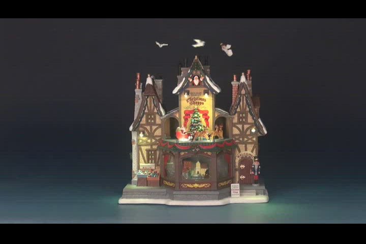 Video di Holiday Hamlet Christmas Shoppe (cod. 55026) - Bottega natalizia Lemax con personaggi in movimento, musica e luci