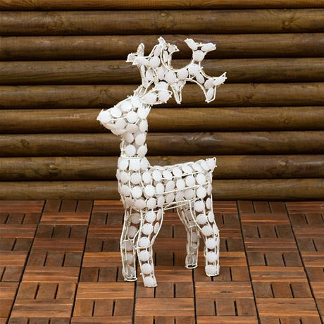Decorazione Luminosa Natalizia Renna 120 Led Bianco Alta 70 cm