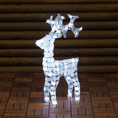 Decorazione Luminosa Natalizia Renna 120 Led Bianco Alta 70 cm Renne Luminose LOTTI