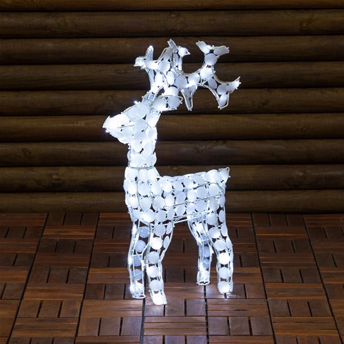 Decorazione Luminosa Natalizia Renna 120 Led Bianco Alta 70 cm Renne Luminose LOTTI