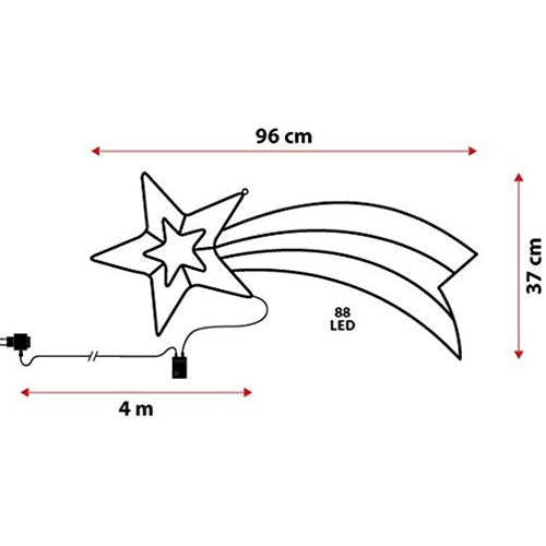 Decorazione Luminosa Stella Cometa a Led Bianco 96 cm Stella Cometa Luminosa LOTTI