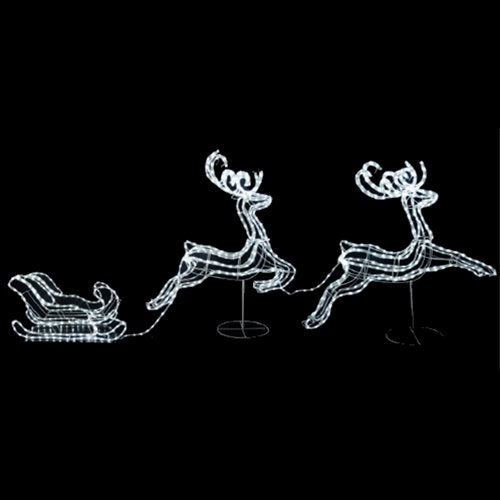 Decorazione Natalizia 3D Renne Con Slitta a Led Renne Luminose LOTTI