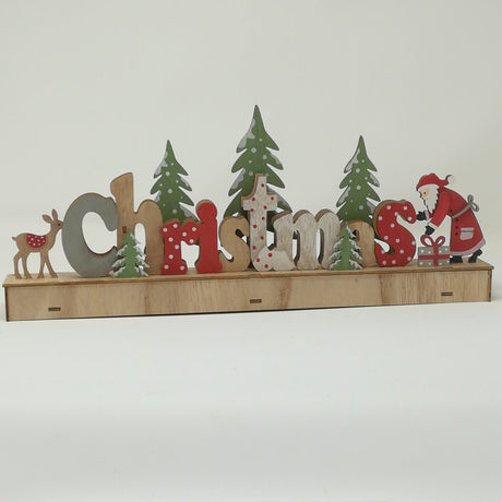 Decorazione Scritta Christmas 44x5x18 cm Decorazioni Luminose Garden Team
