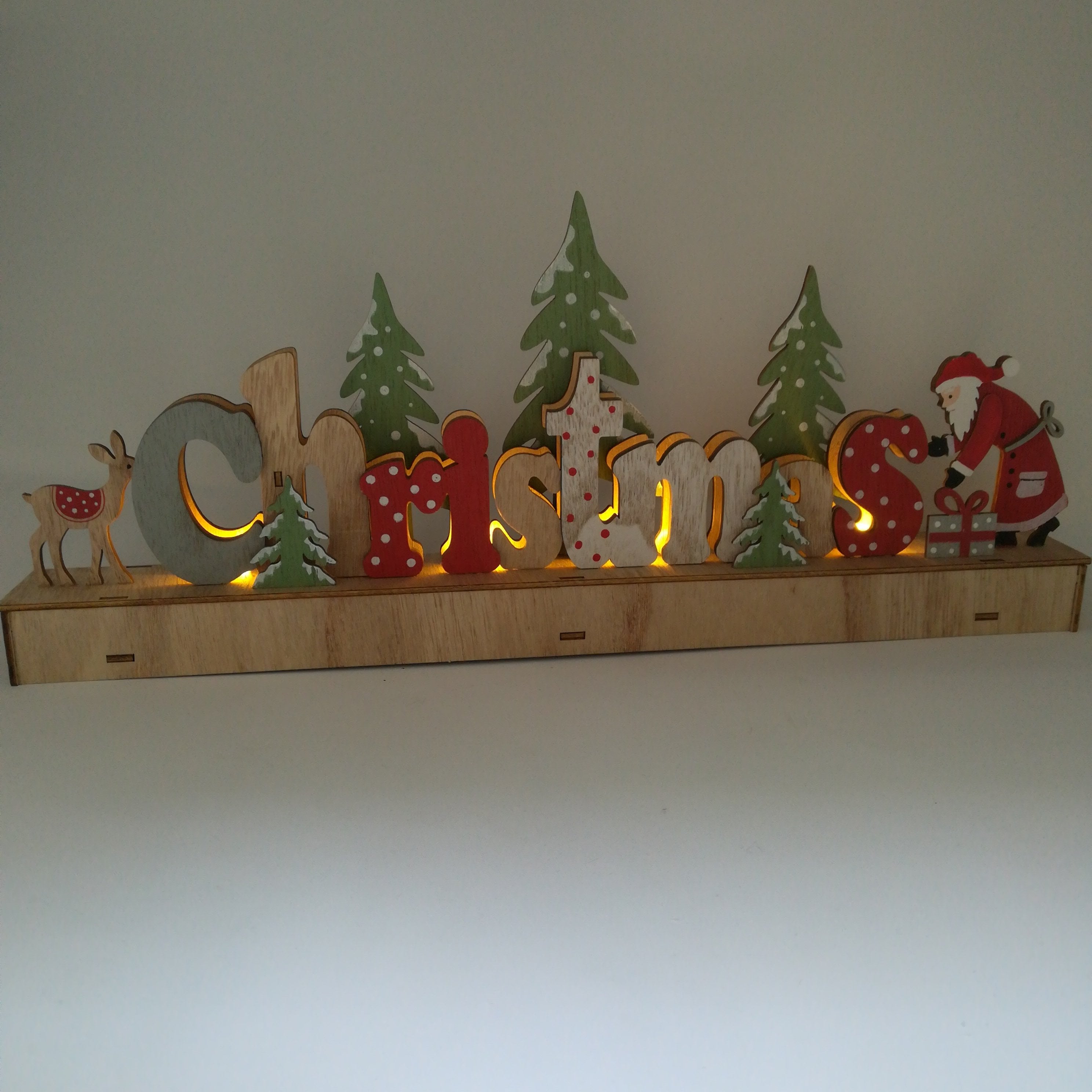 Decorazione Scritta Christmas 44x5x18 cm Decorazioni Luminose Garden Team