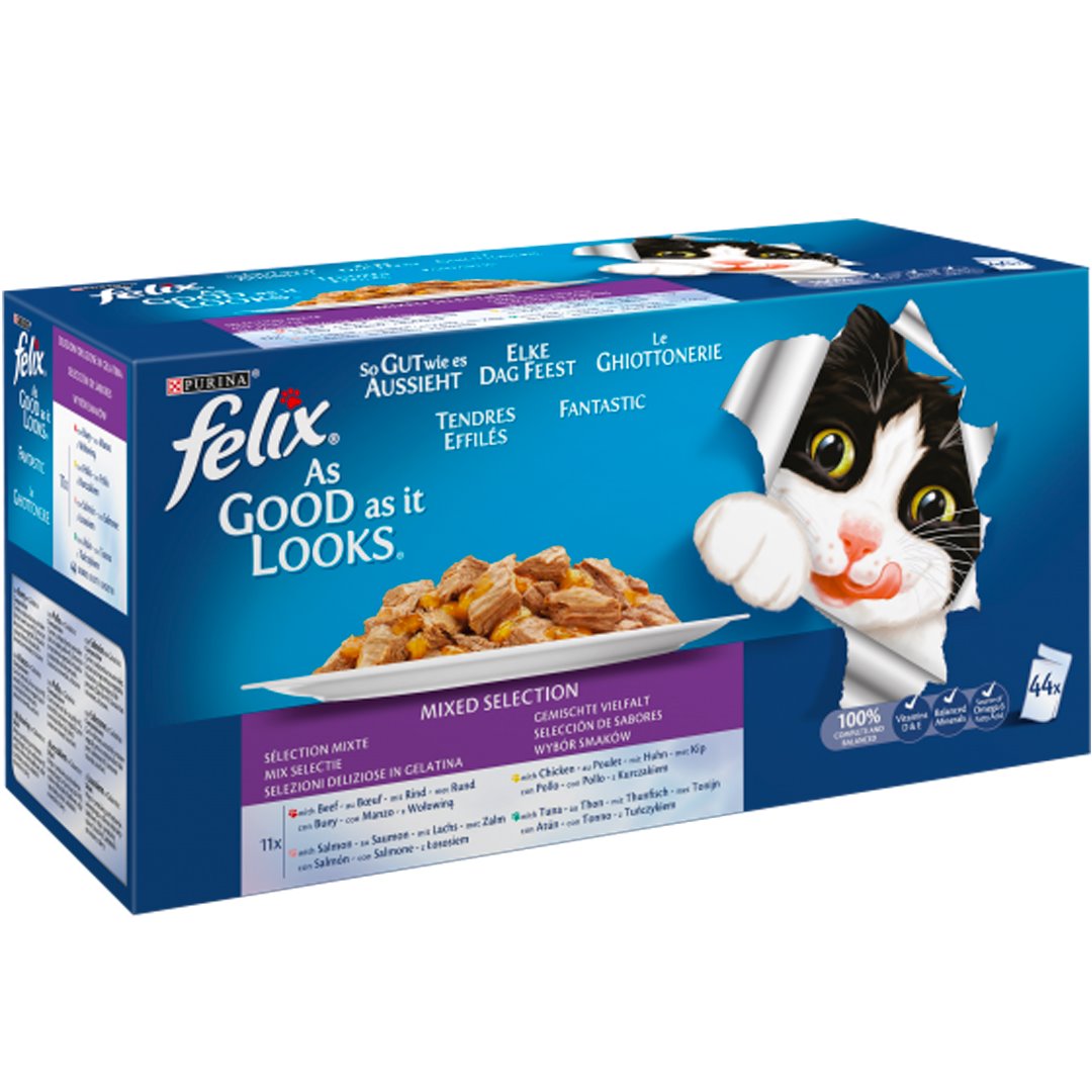 Felix Ghiottonerie Multipack - 44 pezzi Cibo per Gatti Nutrimi