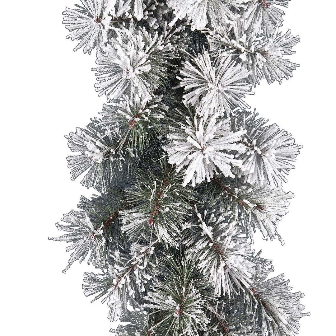 Festone Natalizio Artificiale effetto nevicato 270 cm Festone Pino Natale Garden Team