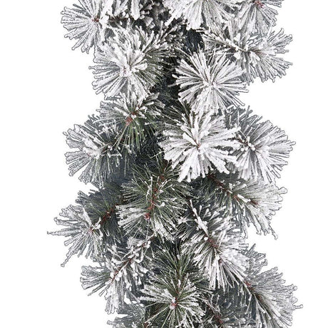 Festone Natalizio Artificiale effetto nevicato 270 cm Festone Pino Natale Garden Team