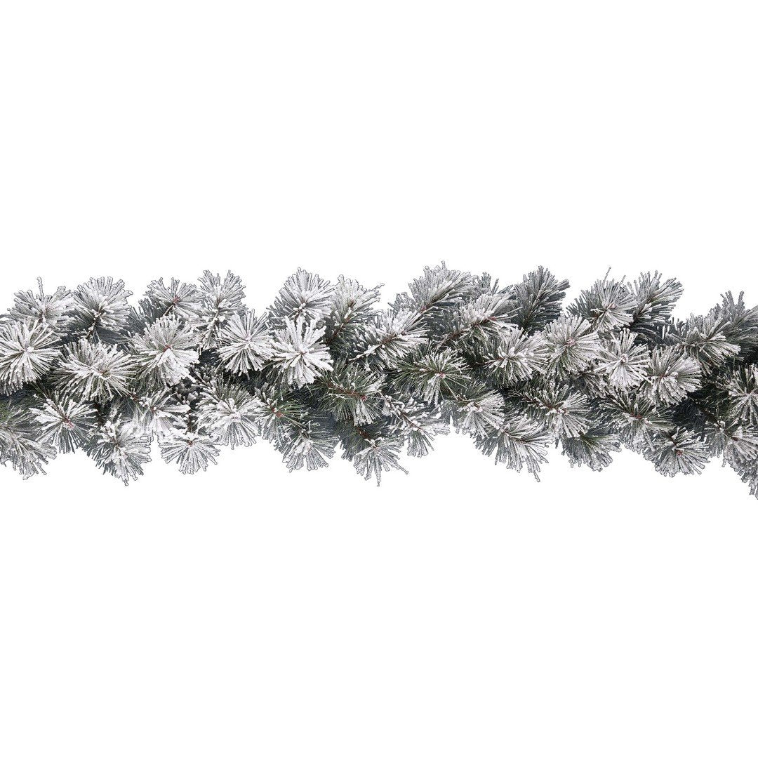 Festone Natalizio Artificiale effetto nevicato 270 cm Festone Pino Natale Garden Team