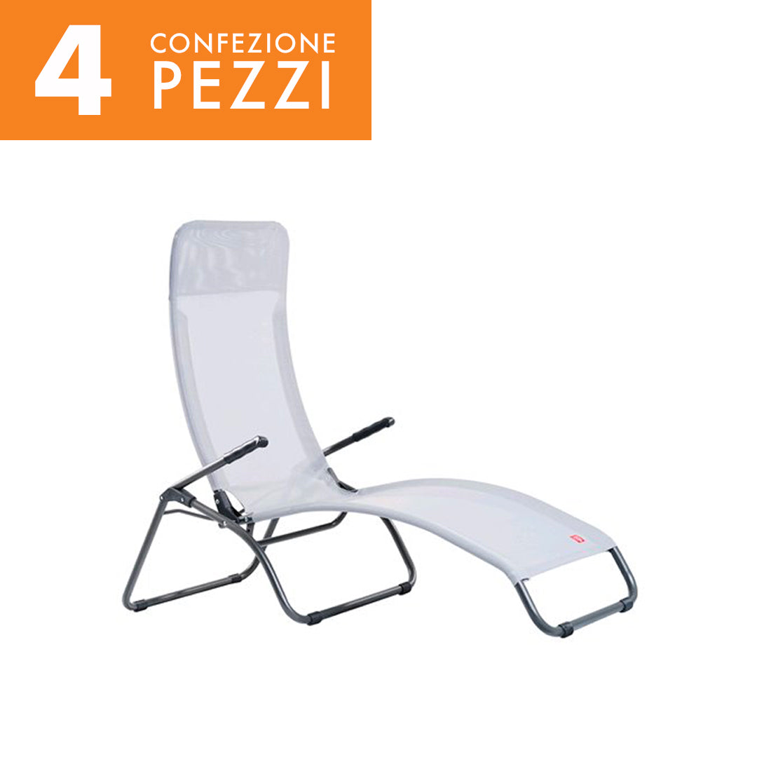 Promo Kit 4 Samba Grigio -  Lettini prendisole da giardino offerte