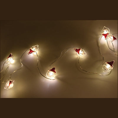 Filo Luci Faccine Babbo Natale 30 NanoLed Decorazioni Luminose BIA Home & Garden